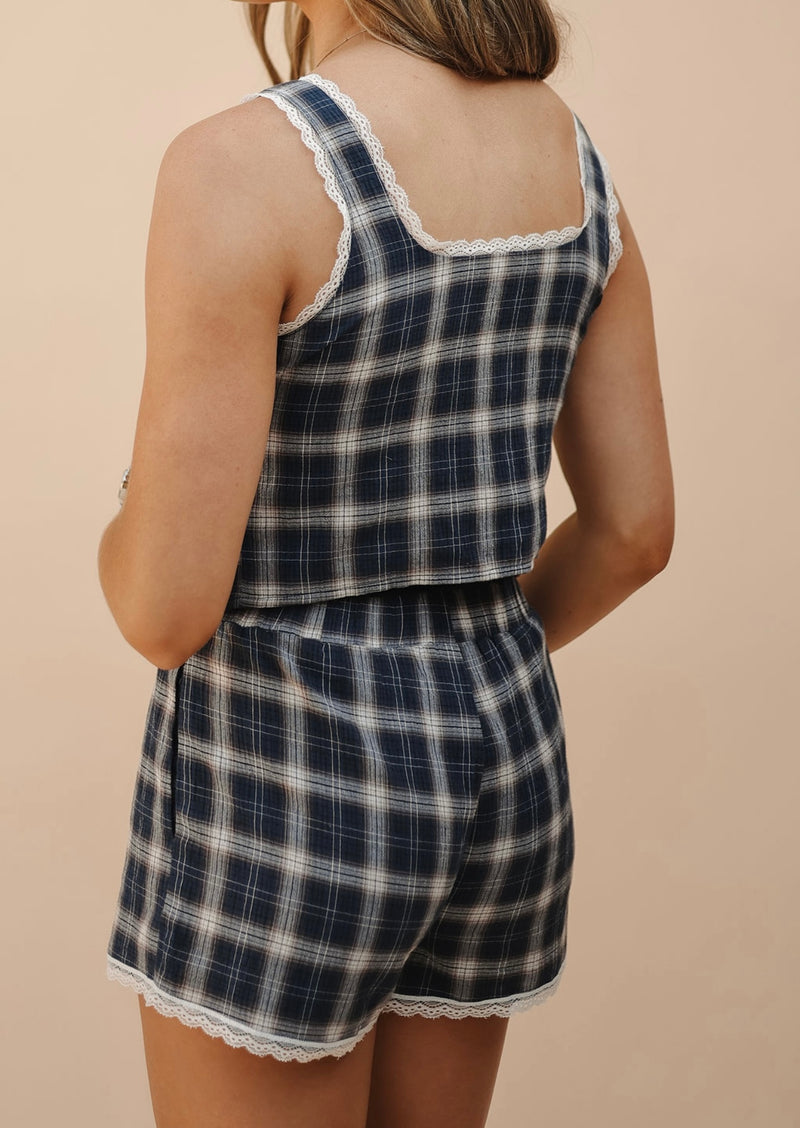 Kacie Lace Plaid Set