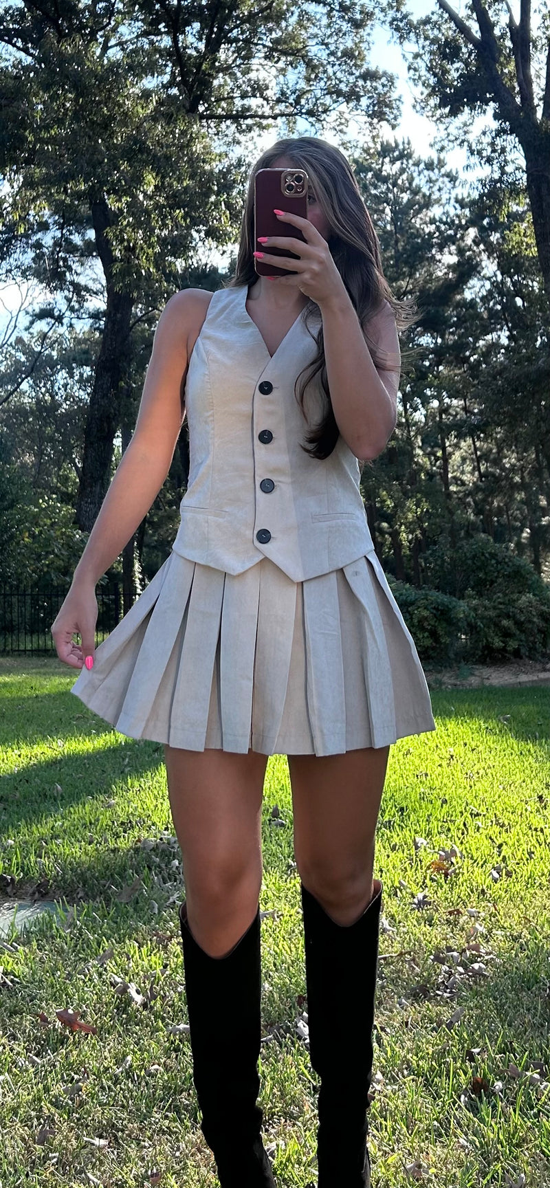 Brooklyn Dress-Beige