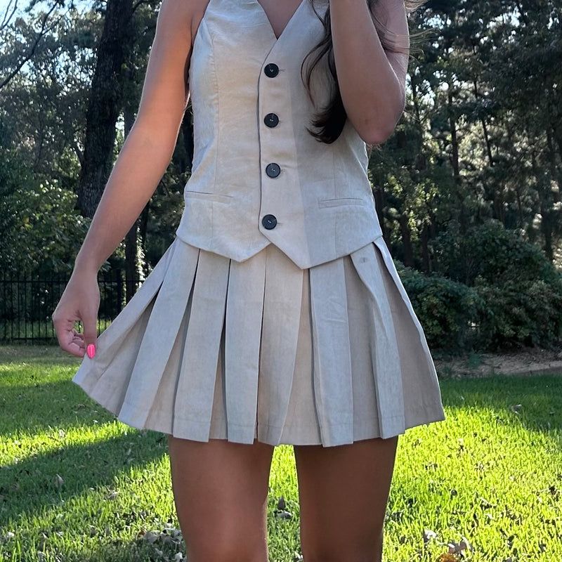 Brooklyn Dress-Beige