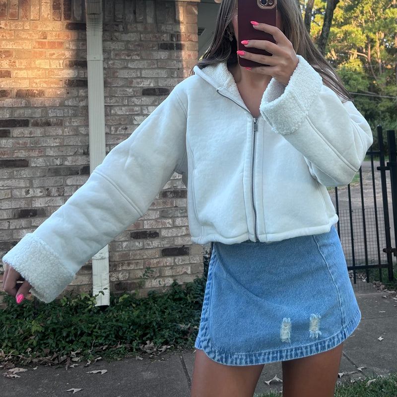 Cream Sherpa Jacket