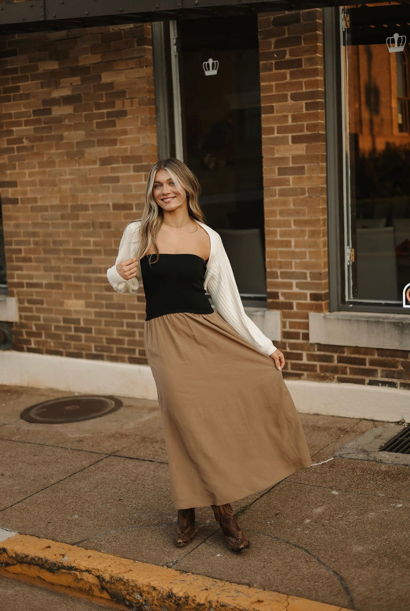 Strapless Midi Dress