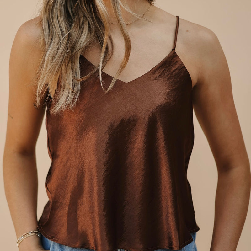 Chestnut Satin Top