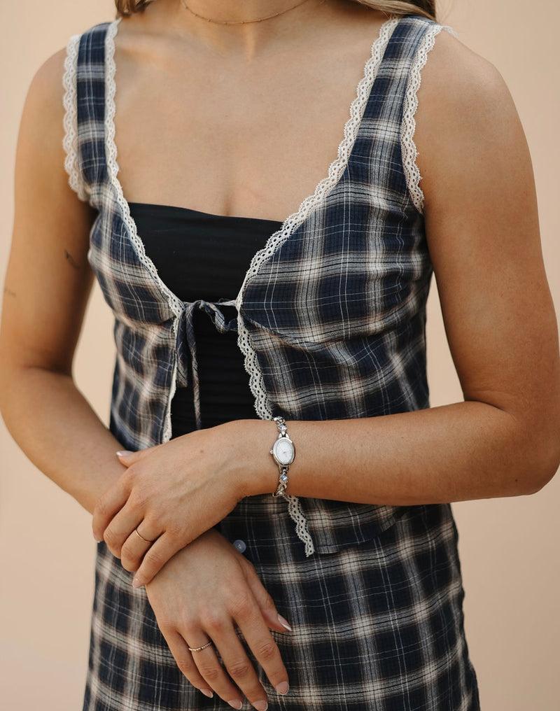 Kacie Lace Plaid Set