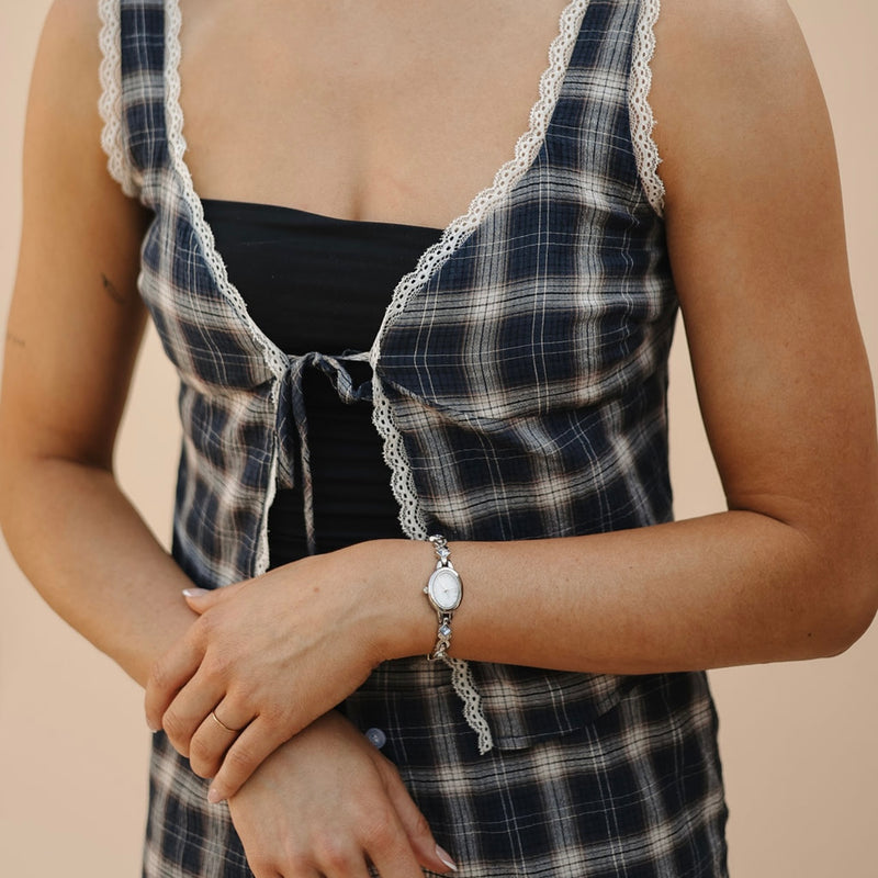 Kacie Lace Plaid Set