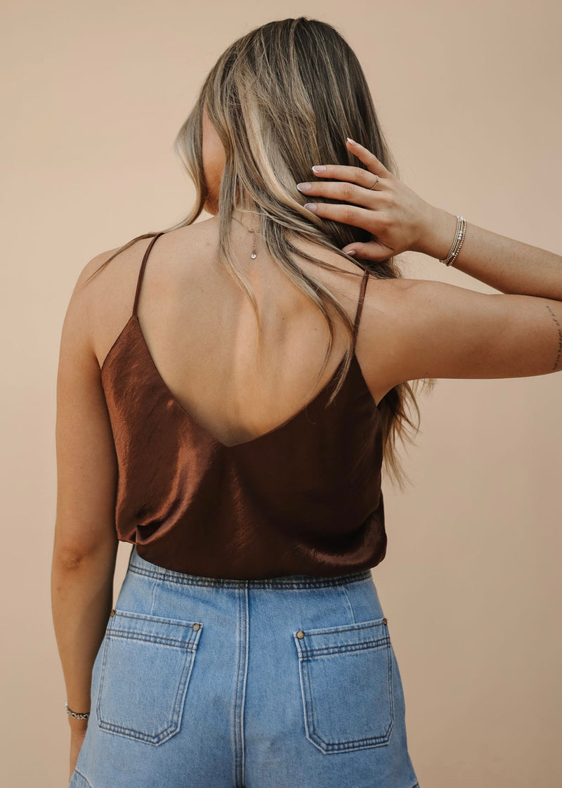 Chestnut Satin Top