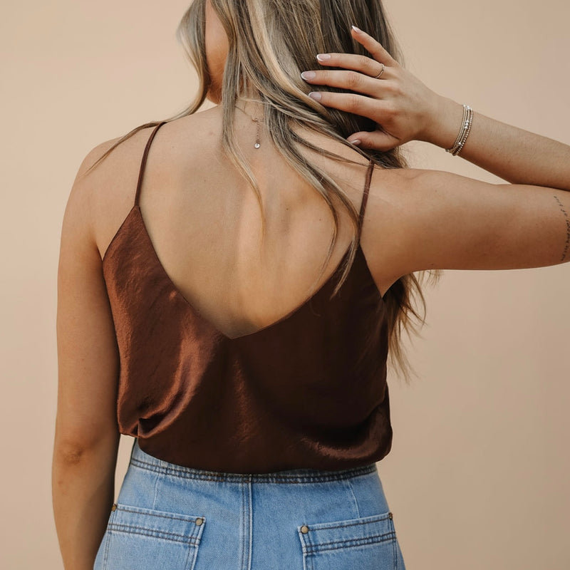 Chestnut Satin Top