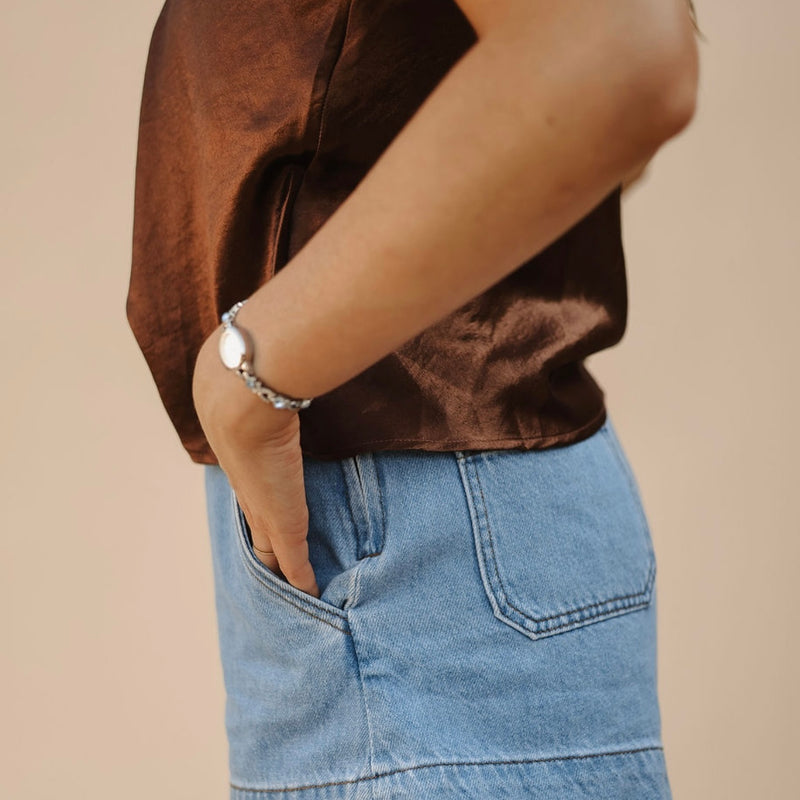 Denim Lace up Shorts
