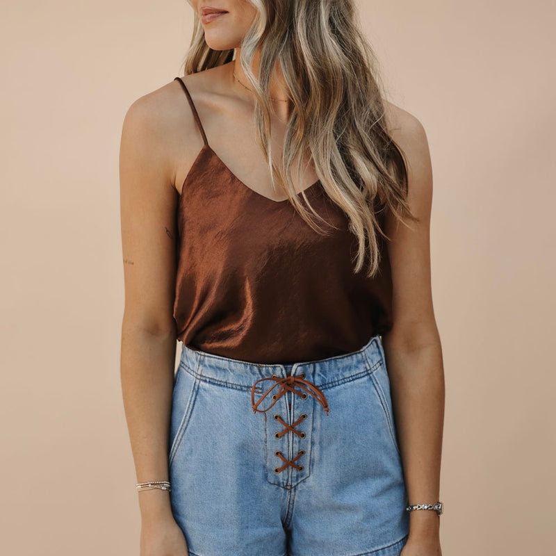 Denim Lace up Shorts