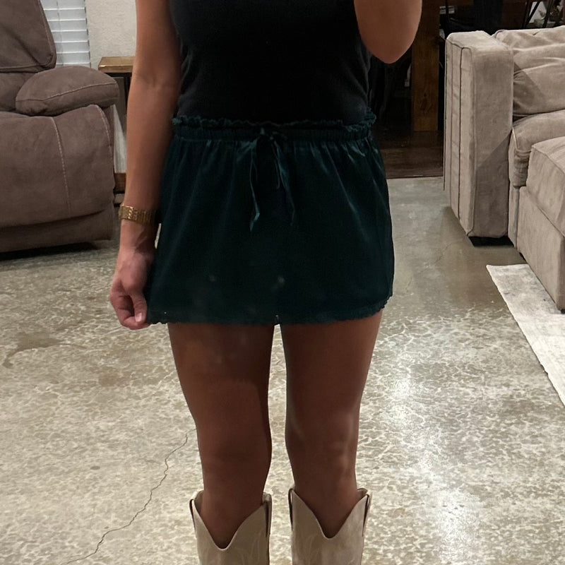 Hunter Green Mini Skirt