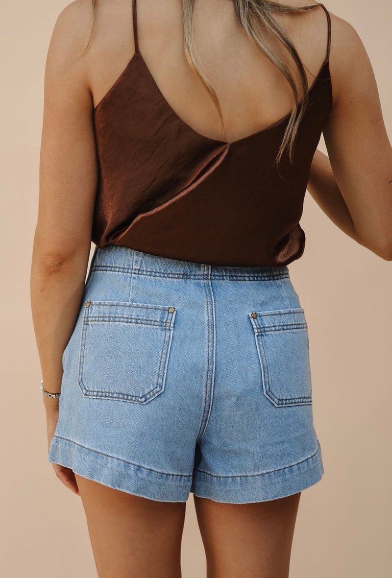 Denim Lace up Shorts