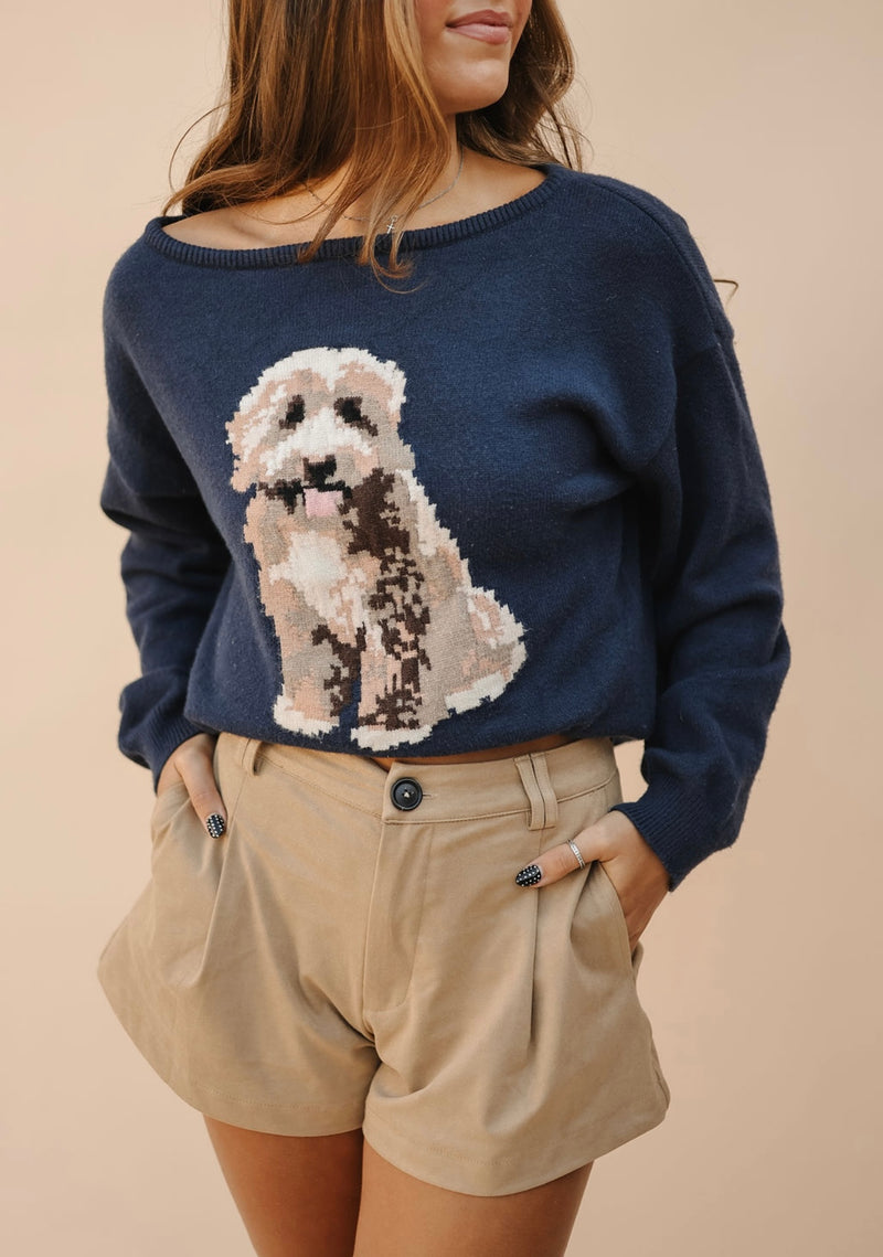 Sophie Goldendoodle Sweater-Navy