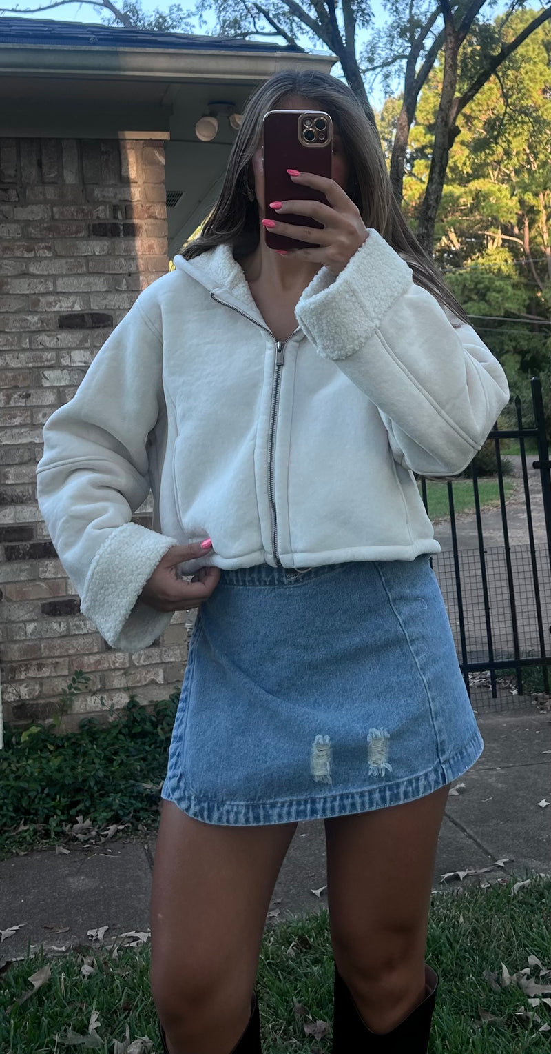 Cream Sherpa Jacket