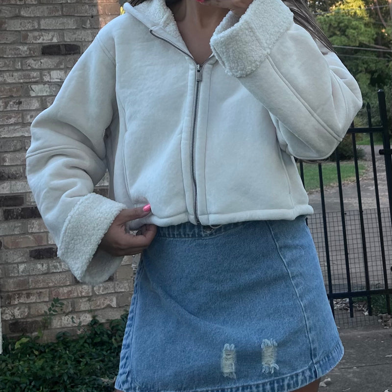 Cream Sherpa Jacket