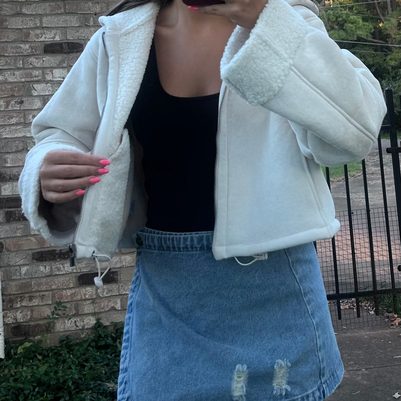 Cream Sherpa Jacket