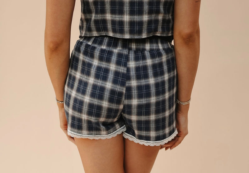 Kacie Lace Plaid Set
