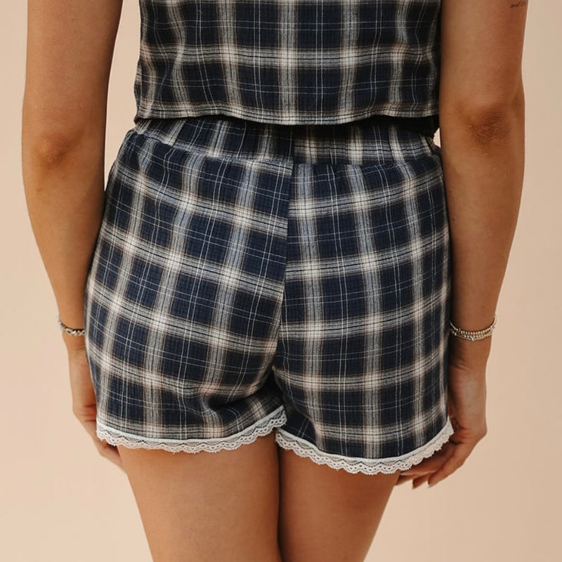 Kacie Lace Plaid Set