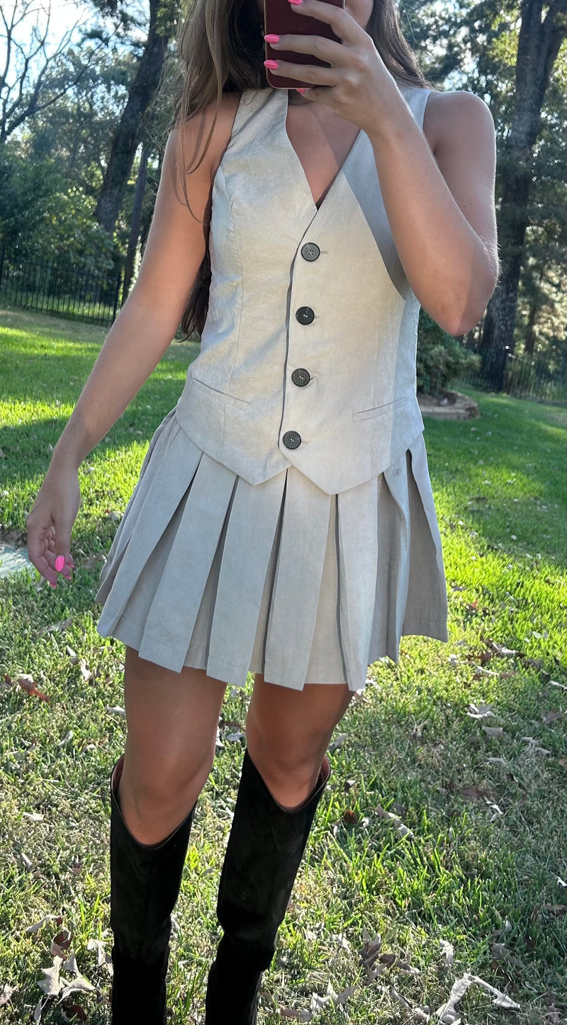 Brooklyn Dress-Beige