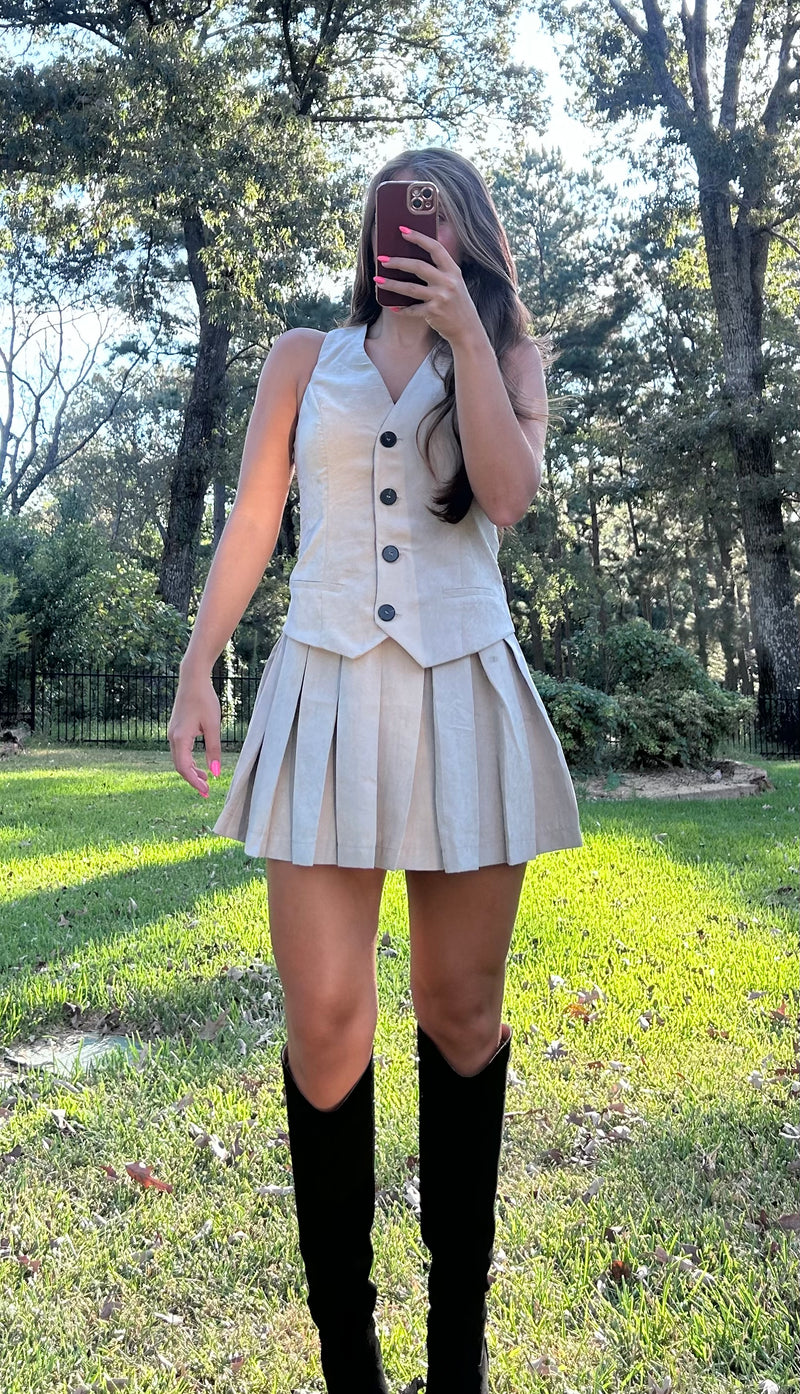 Brooklyn Dress-Beige