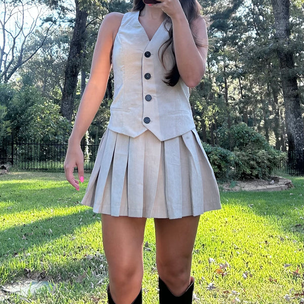Brooklyn Dress-Beige