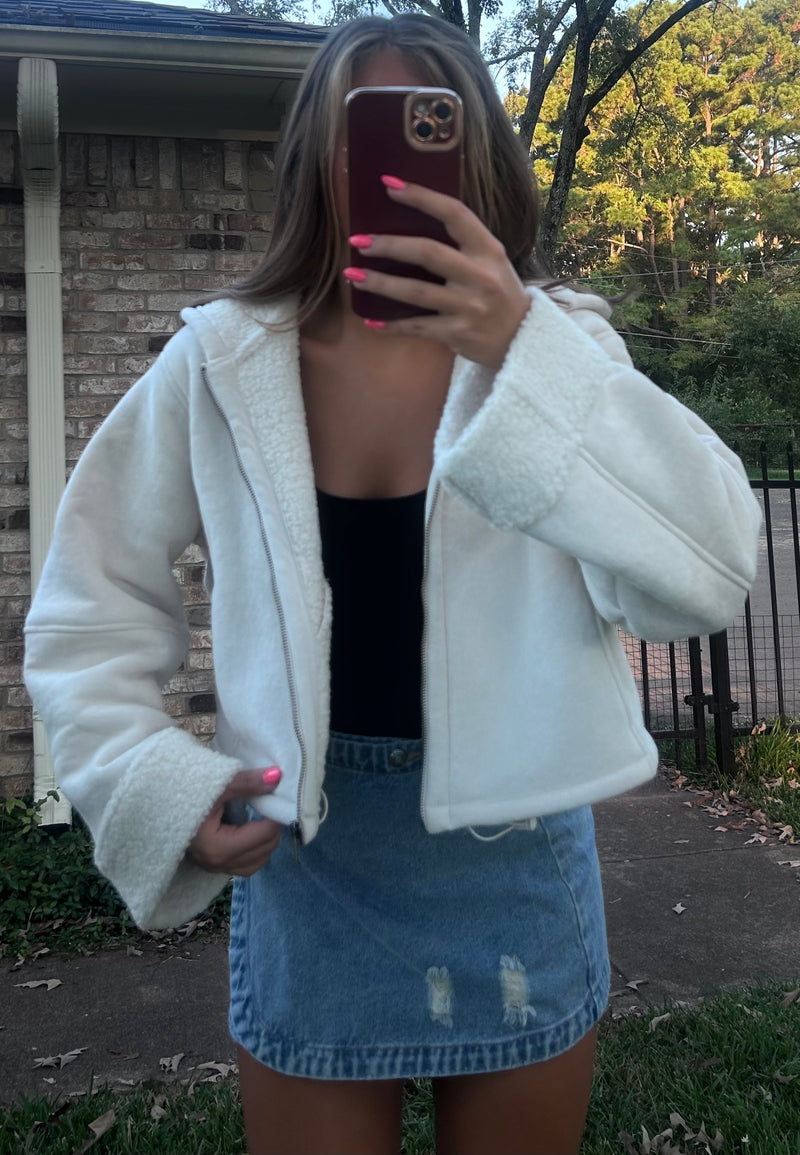 Cream Sherpa Jacket