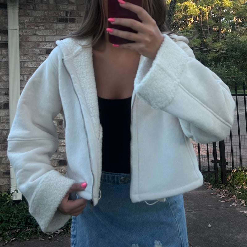 Cream Sherpa Jacket