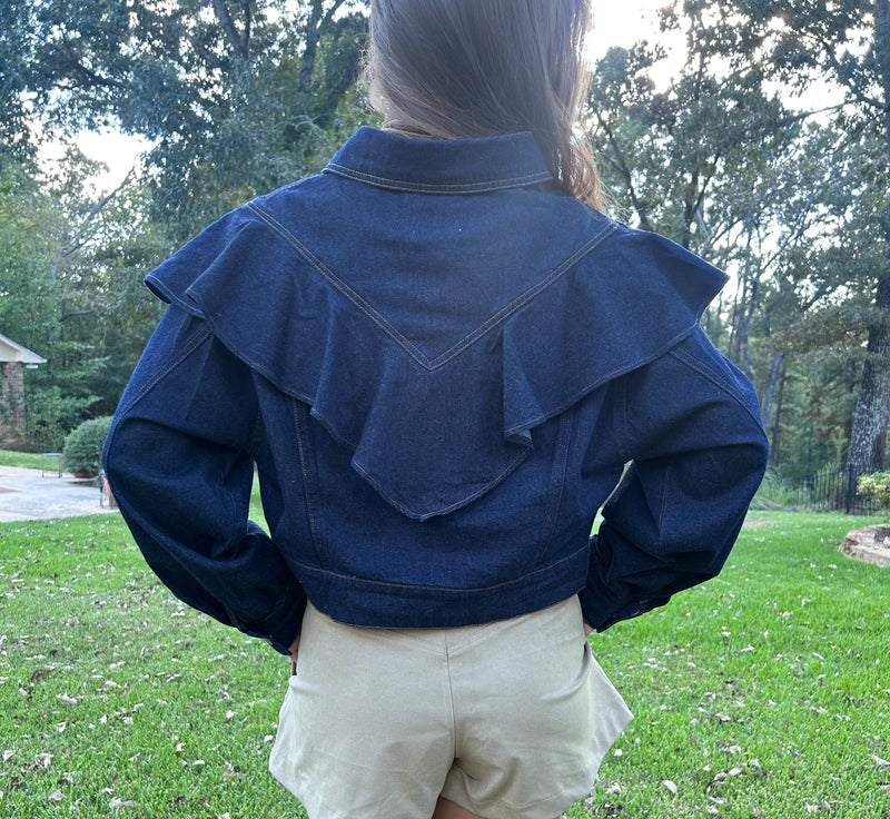 Ruffle Denim Jacket