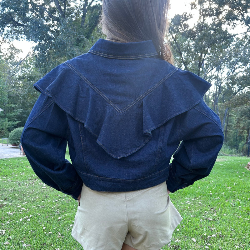 Ruffle Denim Jacket