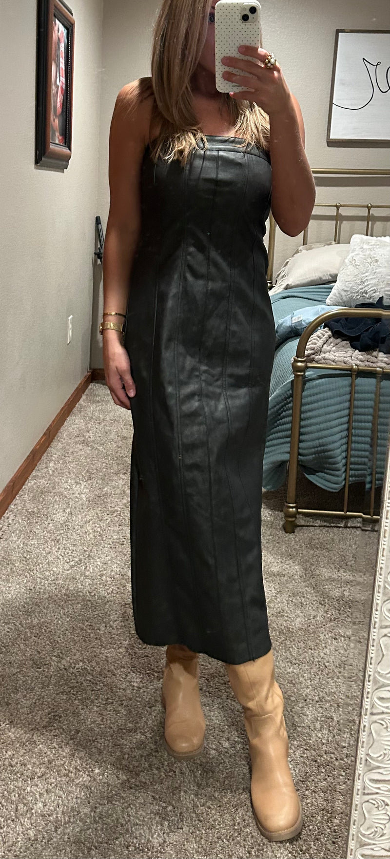 Faux Leather Maxi Dress