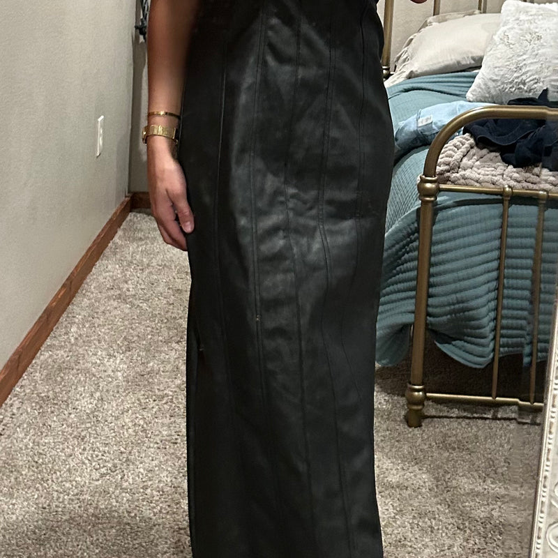 Faux Leather Maxi Dress
