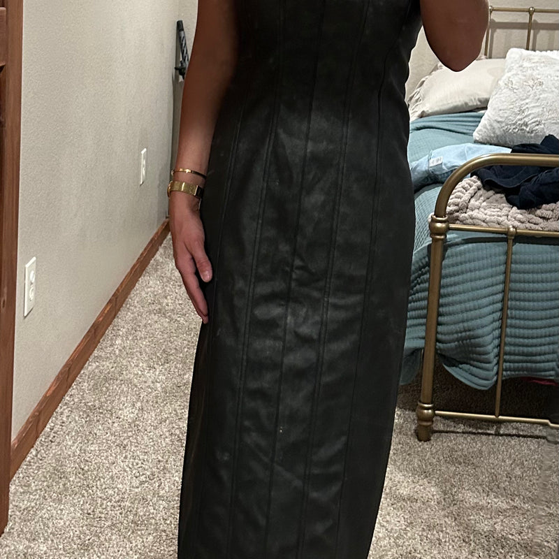 Faux Leather Maxi Dress