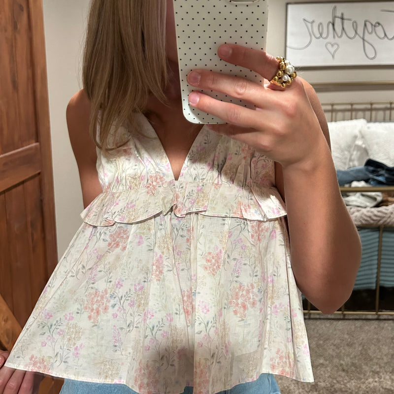 V-Neck Floral Top
