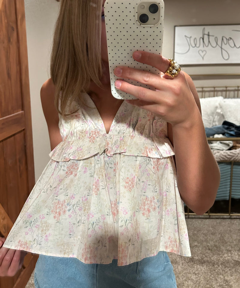 V-Neck Floral Top