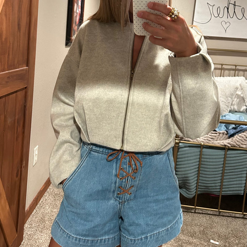 Denim Lace up Shorts